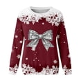 thumbnail image 4 of Byoo Toddler Girls Silver Bow Snowflake Sweatshirt Crewneck Long Sleeve Holiday Casual Pullover Sweatshirt,, 4 of 4