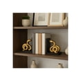 thumbnail image 2 of Decorative Resin Snake Bookends - Artistic Sculptural Book Accessories for Home Library or Entryway Decor - Modern Book Ends for Bookshelf, Desk, and Office Decor Accents - Set of 2, 6", Gold & Black, 2 of 11