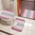 thumbnail image 6 of Pink and Grey Gradient Bathroom Rugs Set Minimalist Abstract Ombre Modern Art Non Slip Absorbent Soft Bath Mats 3 Piece Set with Bathroom Rug, U-Shaped Floor Mat, Toilet Seat Cover Small Size, 6 of 9