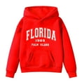 thumbnail image 4 of Telankuip Trendy Hooded Sweatshirts for Teen Girls Florida Graphic Letter Printed Pullover Hoodies Comfort Oversized Long Sleeve Drop Shoulder Casual Loose Sports Tops Red 11-12 Years, 4 of 4