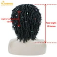 thumbnail image 3 of QUEENTAS Dreadlock wigs for Women and Men Short Braided Wigs Short Dreadlock Wigs Faux Locs Twist Braiding Synthetic Wigs (Black), 3 of 8