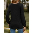 thumbnail image 6 of Button Up Blouses Tops for Women Elegant Lantern Long Sleeve T-Shirts Ribbed Knitted Tunic Tee Shermie, 6 of 6