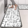 thumbnail image 2 of Kitchen Rugs Sets Of 2,Math Equations Geometry Icons White Pattern Anti Fatigue Kitchen Mat Rugs Non Slip Washable,Decorative Kitchen Floor Mats for Kitchen,Sink,Laundry,17"x47"+17"x47", 2 of 5