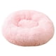thumbnail image 1 of Cama para perros y gatos con forma de donut rosa de 40 cm, cama de almohada redonda para interiores con pelo largo y cálido para mascotas pequeñas, 1 of 7