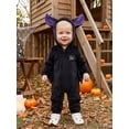 thumbnail image 5 of RUINIXCW Baby Boy Bat Halloween Zipper Hooded Romper Cosplay for Christmas Holiday Outfit, 5 of 8