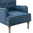 thumbnail image 6 of Wooden Armchairs set of 2 Nailhead Trim Carved Legs Comfy Accent Chair Tufted Back Home Living Room Blue, 6 of 6
