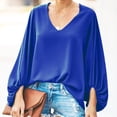 thumbnail image 2 of Seductiva Women's Long Sleeve Shirts Basic Tee Summer Border Newomen Shirt V Neck Sleeve Loose Long Sleeve Large Size Blouse Women Casual Workout Y2K Clothes Beach Vacation Clothes, 2 of 4