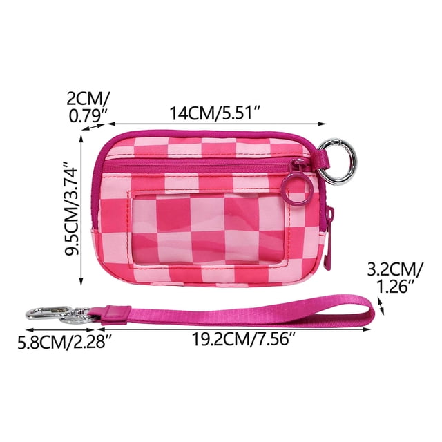 Waterproof Wristlet Pouch With Clear ID Card Slot And Adjustable Wrist Strap – Plaid Pattern