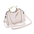 thumbnail image 3 of Bolso bandolera de moda para mujer, impermeable, de piel sintética, ideal para ir de compras. Blanco, 3 of 9