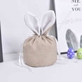 thumbnail image 6 of Khaki Easter Bunny Drawstring Candy Bag, Linen Gift Pouch for Treats & Party Favors, 6 of 8