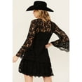 thumbnail image 4 of Scully Women's Lace Crochet Long Bell Sleeve Mini Dress Black XX-  US, 4 of 4