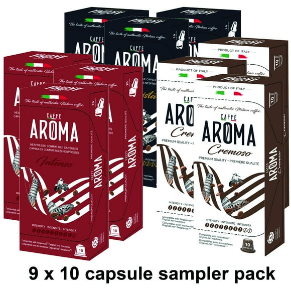 90-pack - Caffe Aroma capsules (compatible with Nespresso® Machines) - Sampler Pack