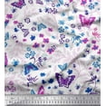 thumbnail image 1 of Soimoi White Cotton Poplin Fabric Leaves,Floral & Butterfly Fabric Prints By Yard 42 Inch Wide, 1 of 1