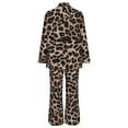 thumbnail image 6 of Yteetum Two Piece Sets for Women New Leopard Print Shirt and Long Pants Two Sets Ladies Loose Casual Long Sleeved Lapel Shirts and Comfortable Pants Set S, 6 of 6