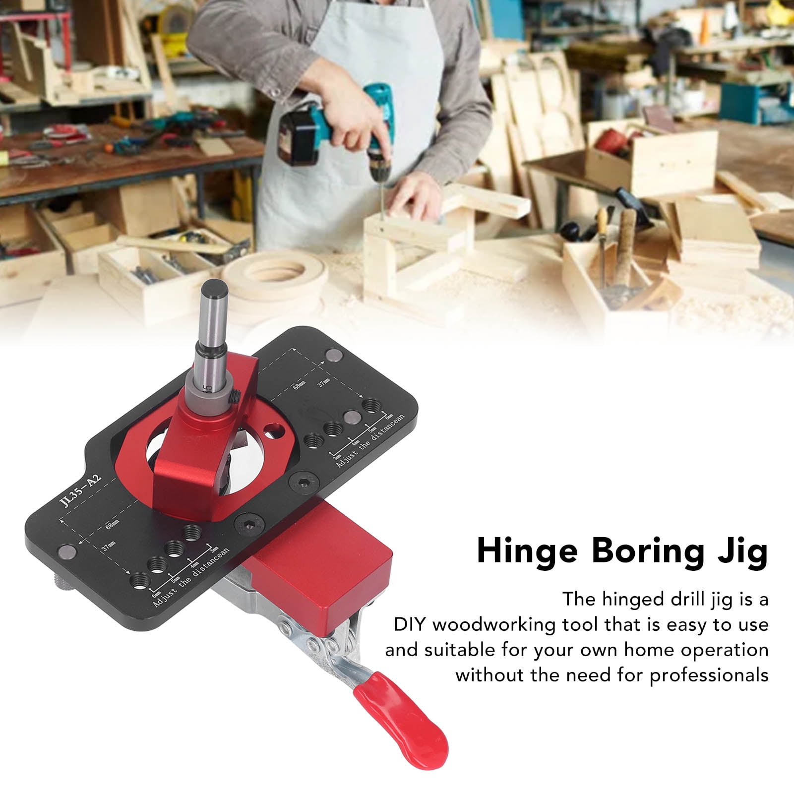 Rupoun 35mm Hinge Jig Drilling Hole Puncher Concealed Guide Locator Tool Aluminum Alloy 1.38 inches