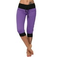 thumbnail image 2 of YI YI Women's Joggers Pants Baggy Lightweight Capri Pants Running Workout Athletic Cropped Sports Pants Soft Lounge Pajams Pants XL Purple, 2 of 7