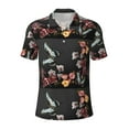 thumbnail image 2 of Daiia Butterfly with Fowers Pattern Men’s Polo Shirts,Solid Deck Shirt,Classic Fit, Breathable Cotton Polo for Casual and Sport Wear-Medium, 2 of 7