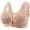 Khaki, variant on Women Wireless Front Snap Vest Bra, Fixed Cup Floral Lace Bralette, Wide Strap Comfort Everyday Support Brassiere Khaki 42