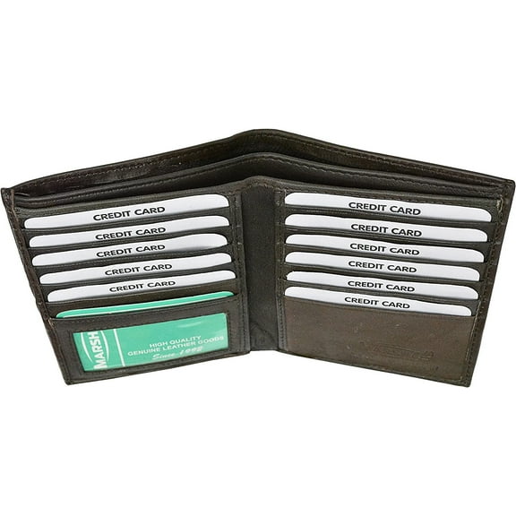 New Premium Lambskin Leather Bifold Hipster Credit Card Wallet Brown