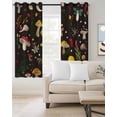 thumbnail image 2 of Yellow Red Mushrooms Blackout Curtains 45 Inches Long for Bedroom, Black Forest Botanical Vintage Thermal Insulated Room Darkening Black Out Window Curtain Panels Grommet Drapes for Living Room, 2 of 8