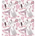 thumbnail image 3 of Ambesonne Eiffel Tower Duvet Cover Set, Paris Honeymoon, Queen, Pale Pink White, 3 of 3