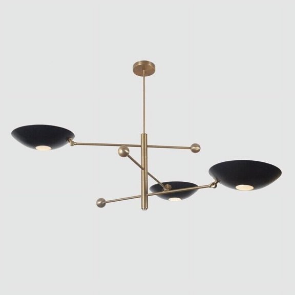 3 Light Stilnovo Style Disk Shade Sputnik Modern Chandelier Light Fixture