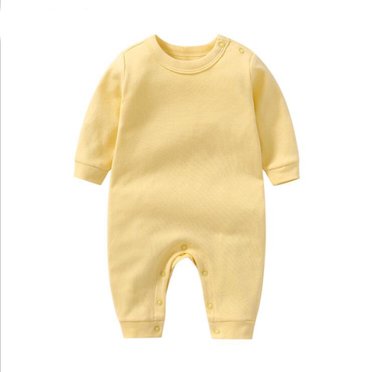 fatyb Long Sleeve Jumpsuit for Baby Newborn Cotton Sweatshirt Romper Infant Plain Fall Winter Clothes