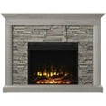 thumbnail image 2 of Rustic Wall Mantel Electric Fireplace with Stacked Stone Look, 2 of 7