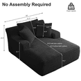thumbnail image 3 of GNIXUU 49.2"W Oversized Chaise Lounge Chair Indoor, Boneless Sofa Upholstered Sleeper Couch with 3 Throw Pillows and Armrests, Comfy Corduroy Plush Chairs Bed for Living Room,Black, 3 of 10