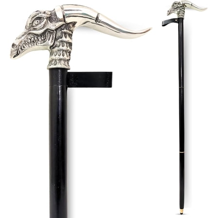 Navy Collection Handcrafted Wooden Walking Stick with Elegant 3-Fold Design and Sterling Silver Handle – A Companion for Strolls and Hikes, Large