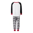 thumbnail image 3 of TSEXIEFOOFU Family Matching Pajamas Set Sunglasses Letter Print Long Sleeve Tops and Plaid Pants Sleepwear, 3 of 9