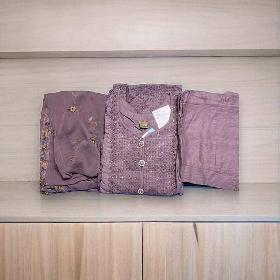 Traditional Embroidery work Cotton Long Sleeve Salwar Kameez Suit, Cultural Wear for Women 05