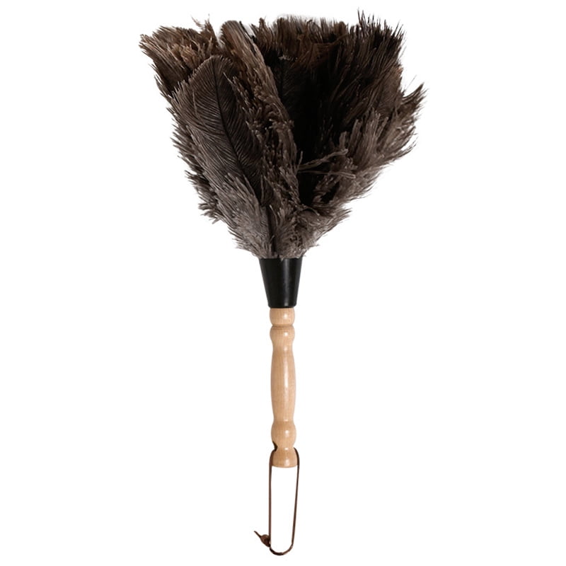 Ostrich Feather Fur Brush Duster Dust Cleaning Tool Wooden Hand,Anti-Static zcm 