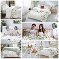 thumbnail image 5 of Green Eucalyptus Duvet Cover Set King Size, Leaf Red Fruit Watercolor Nature Plant 4 Piece Soft Microfiber Bedding Set with 1 Duvet Cover, 1 Flat Sheet, 2 Pillowcases, 5 of 9