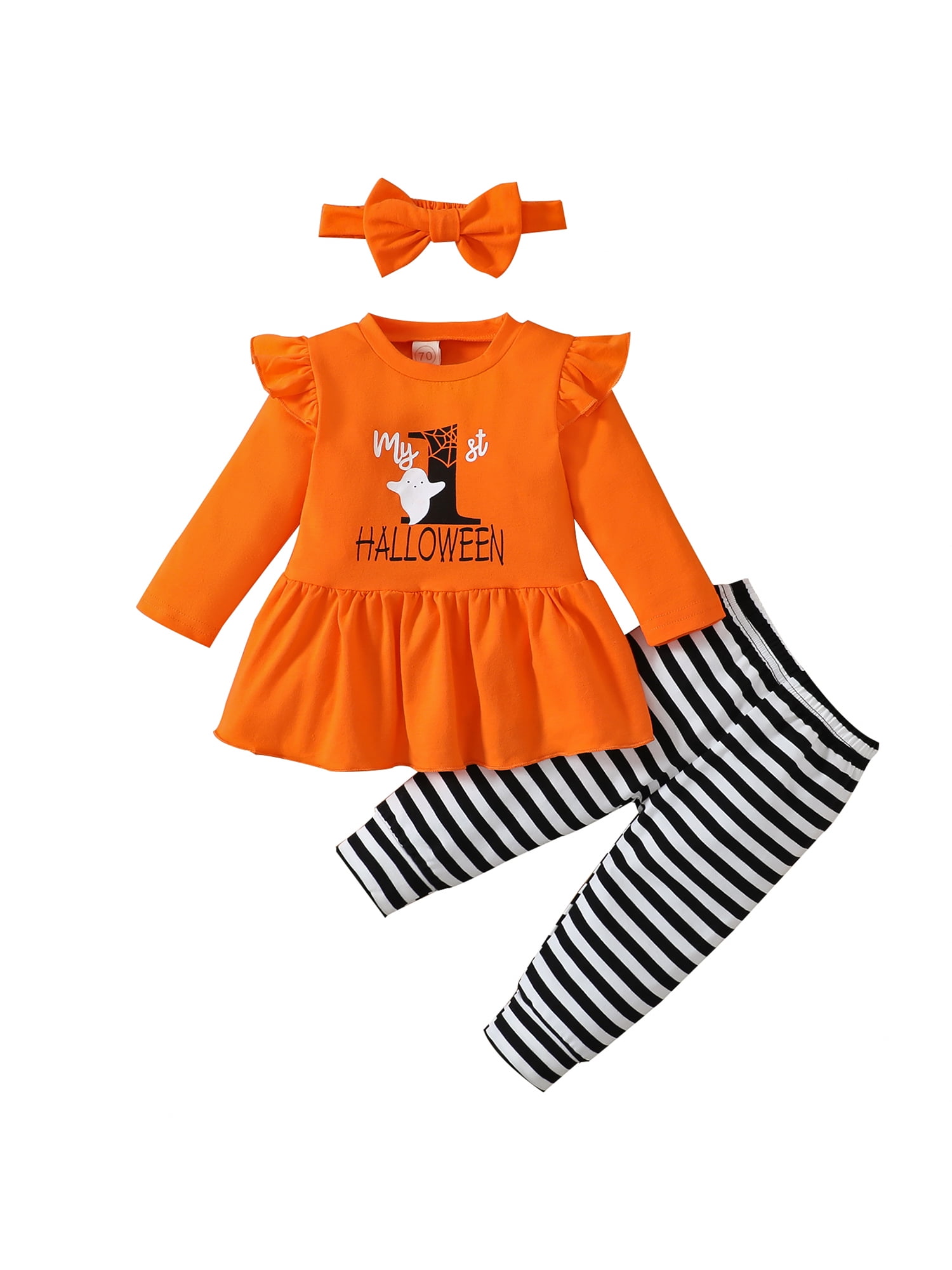 Baby Girls Blouse Thanksgiving Halloween Christmas Outfits Ruffle Long Sleeve Letter Print T Shirt Top 