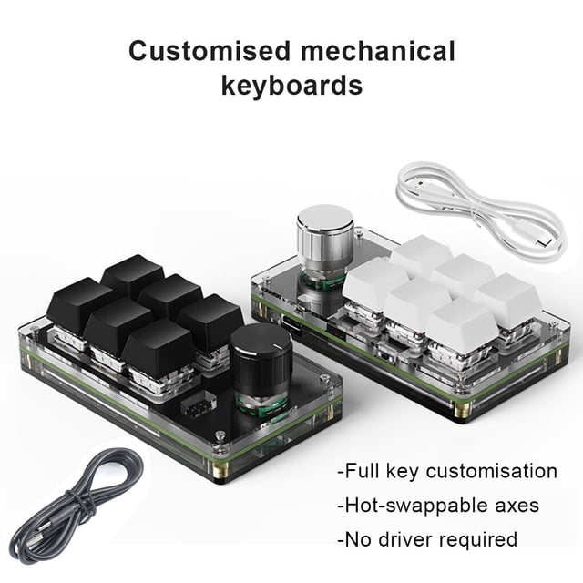 Langgg Clavier de Jeu Mécanique Multifonction pour la Maison, Portable, USB, Pilote, Mini Clavier Gratuit, Clavier Programmable, Tableau de Touches de Bureau PC Portable, Noir