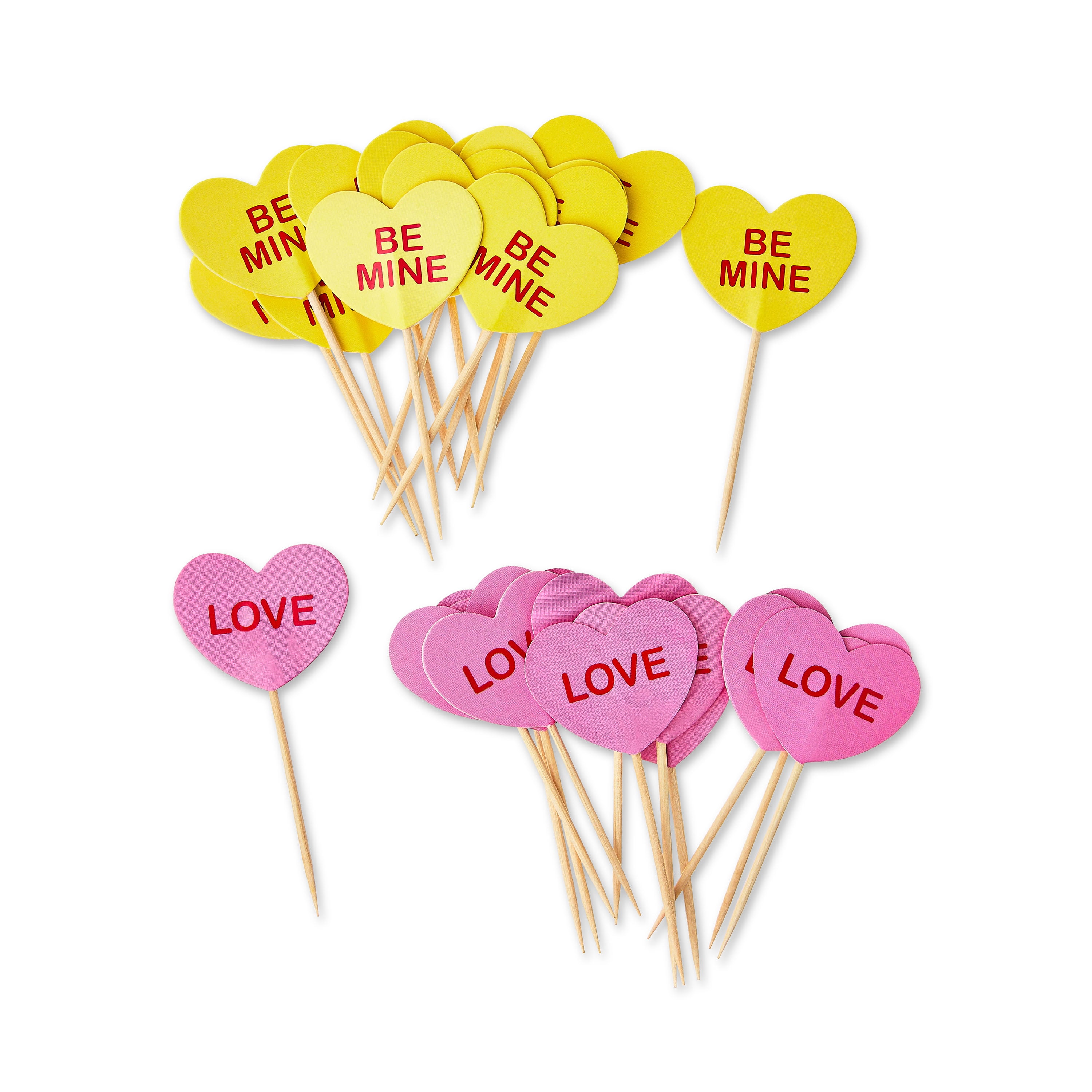 Great Value Pink Conversation Hearts Valentine’s Day Cupcake Decorating Kit, 24 Count