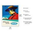 thumbnail image 2 of Visit (Verso il Canada) - Canadian Mountie - Sabena Belgian World Airlines - Vintage Airline Travel Poster by Gaston Van den Eynde c.1950s - Fine Art Matte Paper Print (Unframed) 16x20in, 2 of 4
