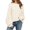 Beige, variant on Spring Autumn Women Solid Crew Neck Casual Loose Batwing Sleeve Knit Sweater