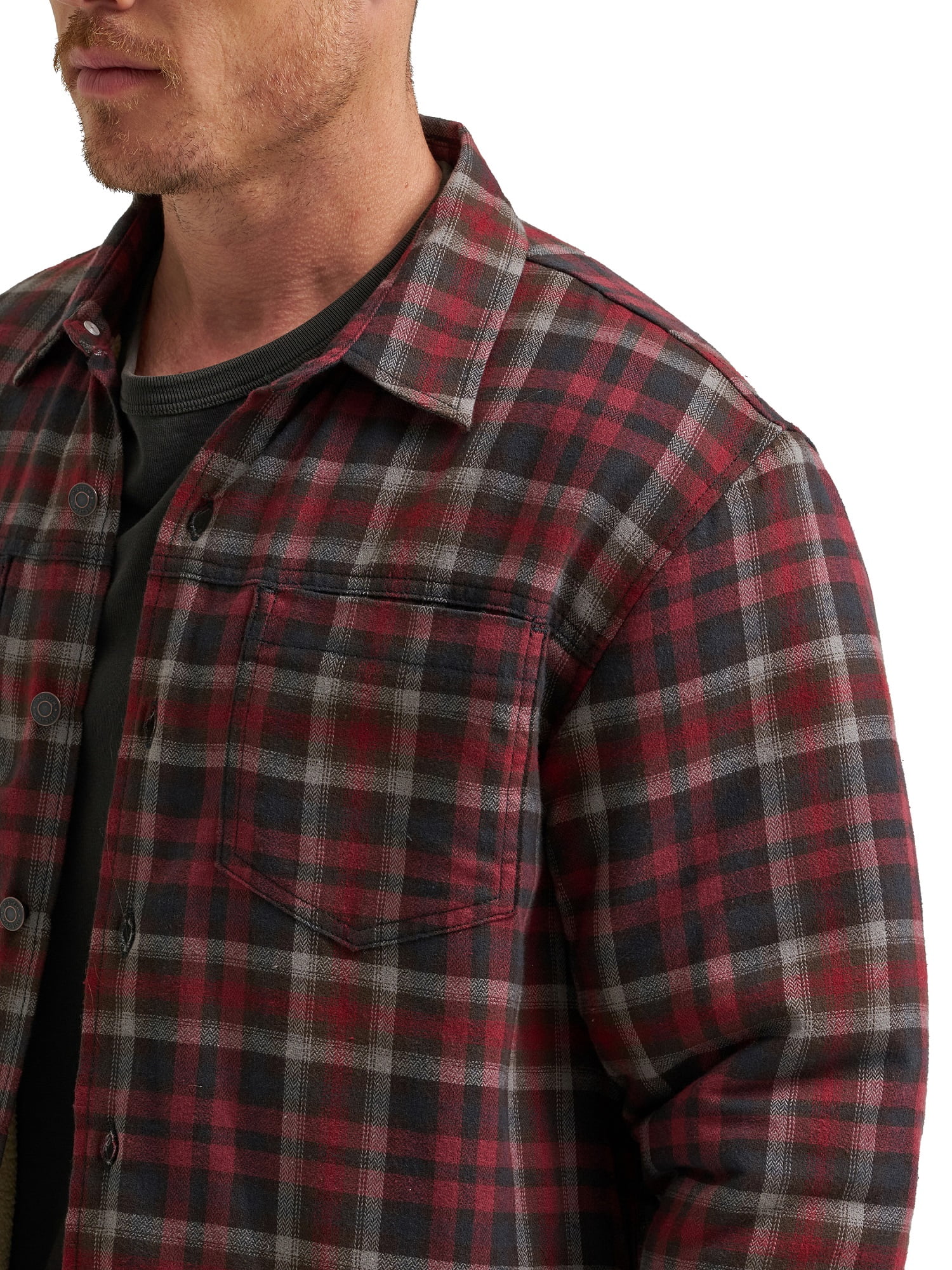 Wrangler® Men's and Big Men's Long Sleeve Sherpa Heavyweight Shirt Jacket (S-5XL)