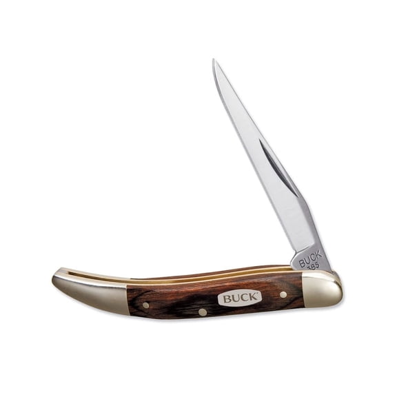 Buck Knives 385 Toothpick Folding Pocket Knife, Woodgrain Handle, 0.8 oz