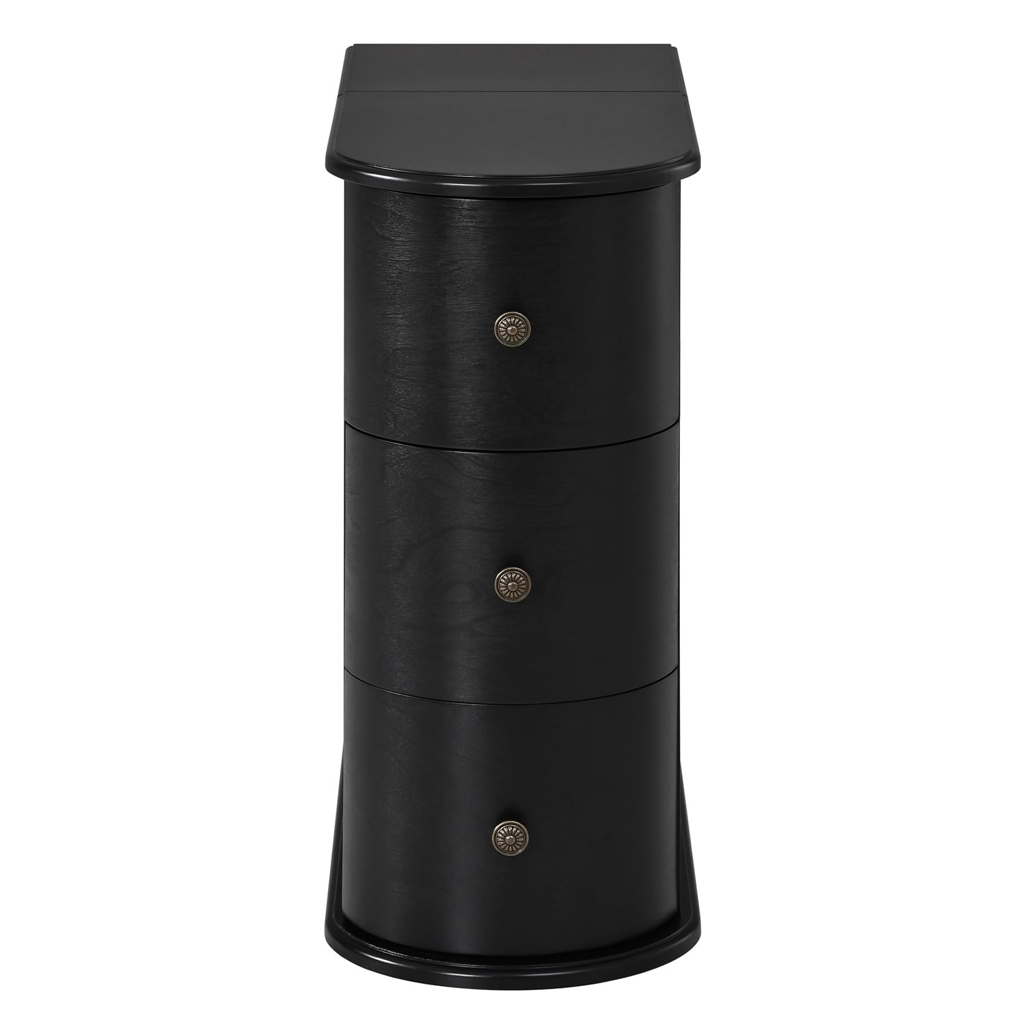 Hommoo Modern End Table with Hidden Dual Cup Holders, Built-in Charging Station, Pull-Out Side Table & 2 Deep Storage Drawers, Space-Saving Bedside Table for Bedroom and Living Room, Black