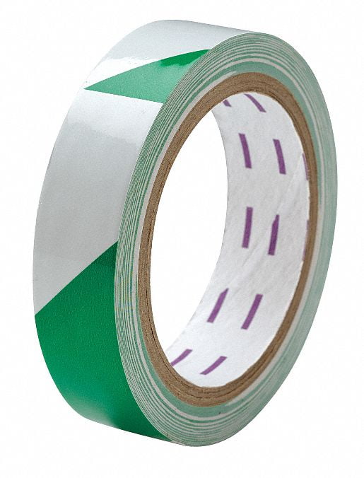 Safety Warning Tape, Striped, Continuous Roll, 1" Width, 1 EA Walmart