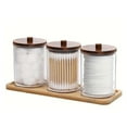 thumbnail image 6 of Floss Pick Holder,Qtip Holder,Plastic Cotton Swab Ball Pad Holder,Floss Holder,with Wood Lid,Qtip Jar Clear Makeup Organizer,Bathroom Organizers(C 4*3in 10oz)from ANMUYUM, 6 of 6