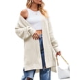 thumbnail image 2 of Long Cardigan Sweaters for Women Fall Trendy Oversized Open Front Winter Coat White XL, 2 of 9