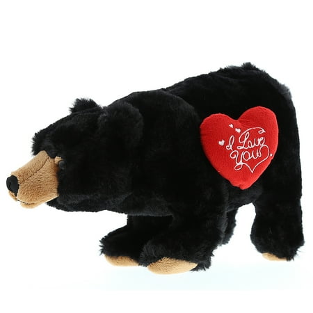 - Super Soft Plush Dollibu Wild Small Black Bear I Love You Valentines Plush