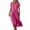 Hot Pink, variant on Admvng Summer Dresses for Women 2025 Plus Size Solid Color V-neck Cotton Linen Short Sleeved Long Dress S-5XL