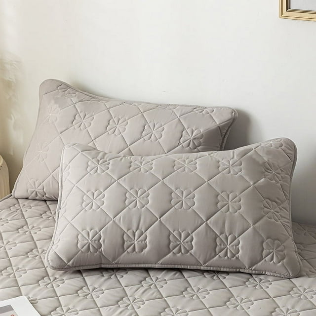 Nvzi funda de almohada de algodón y soja impermeable y agradable para la piel. Proporciona una experiencia de sueño cómoda. Funda de almohada de 18,9 x 29,13 pulgadas (gris claro).