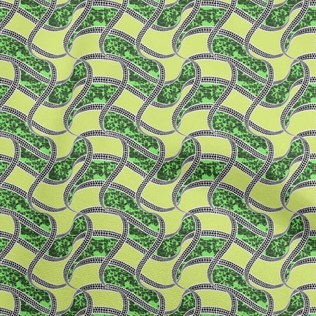 

oneOoneCottonPoplinLimeFabricAbstractDotCraftProjectsDecorFabricPrintedByTheYard42InchWide