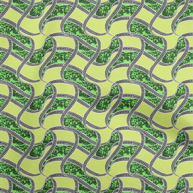 oneOone Rayon Lime Fabric Abstract Dot Sewing Material Print Fabric by The Yard 56 Inch Wide